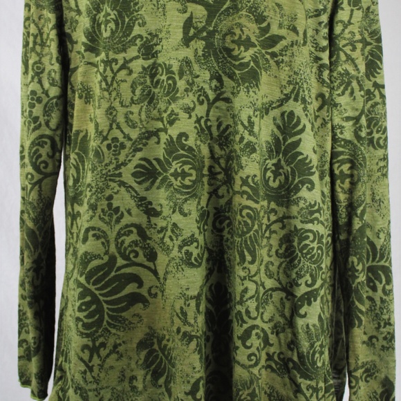 Prairie Cotton Kimona-Style Open Front Forest Green Jacket, S - Picture 2 of 3